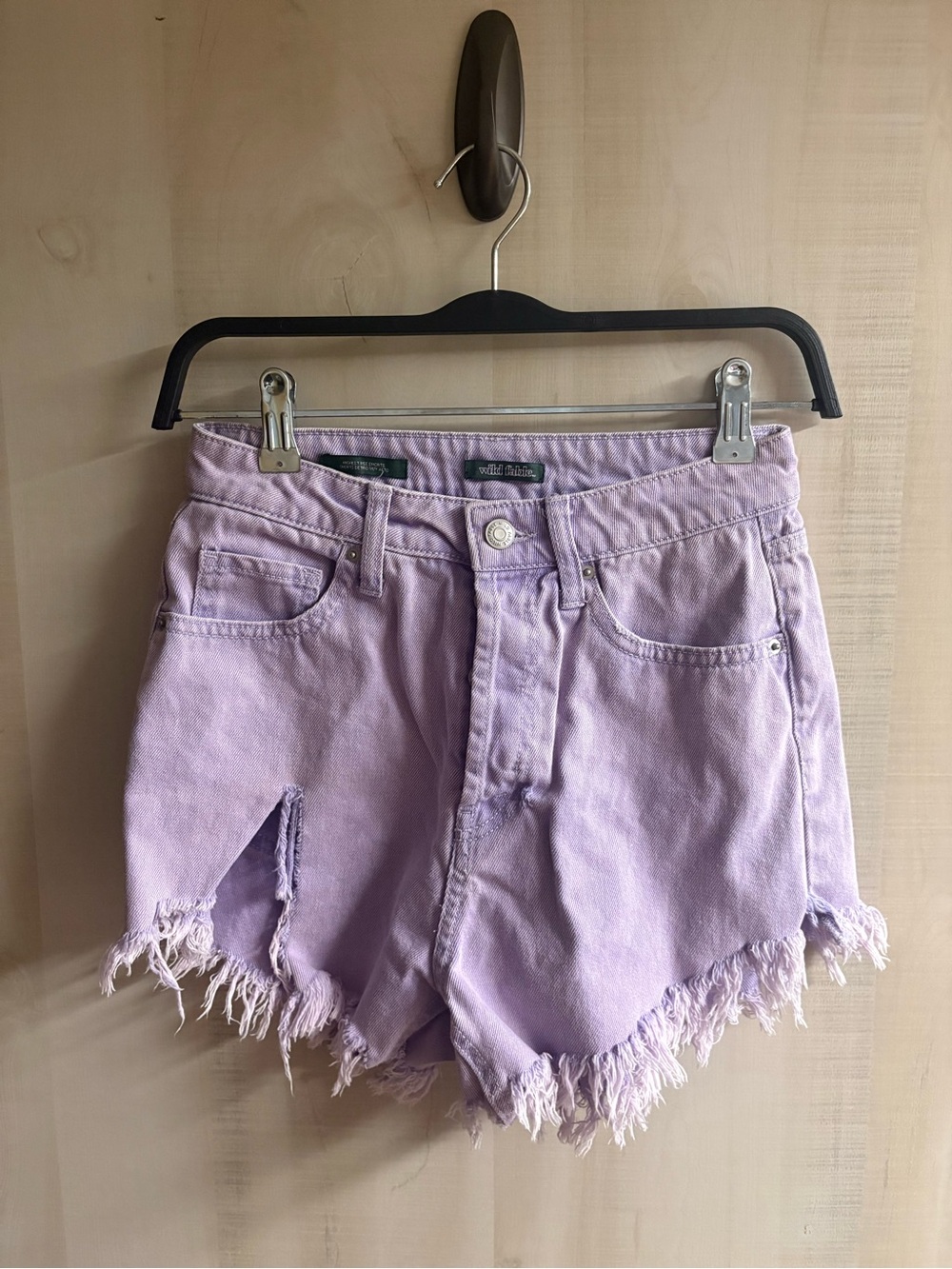 wild fable Lilac Frayed Hem Denim Shorts